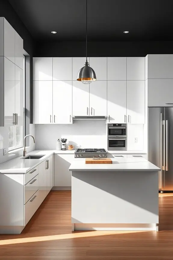 elegant white grey kitchen design