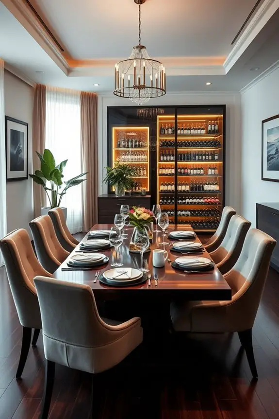 elegant wine display showcase