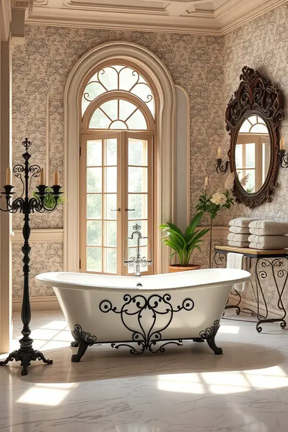 elegant wrought iron accents