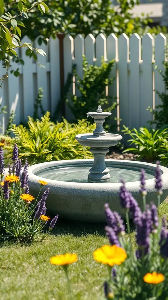 elevate backyard with fountain