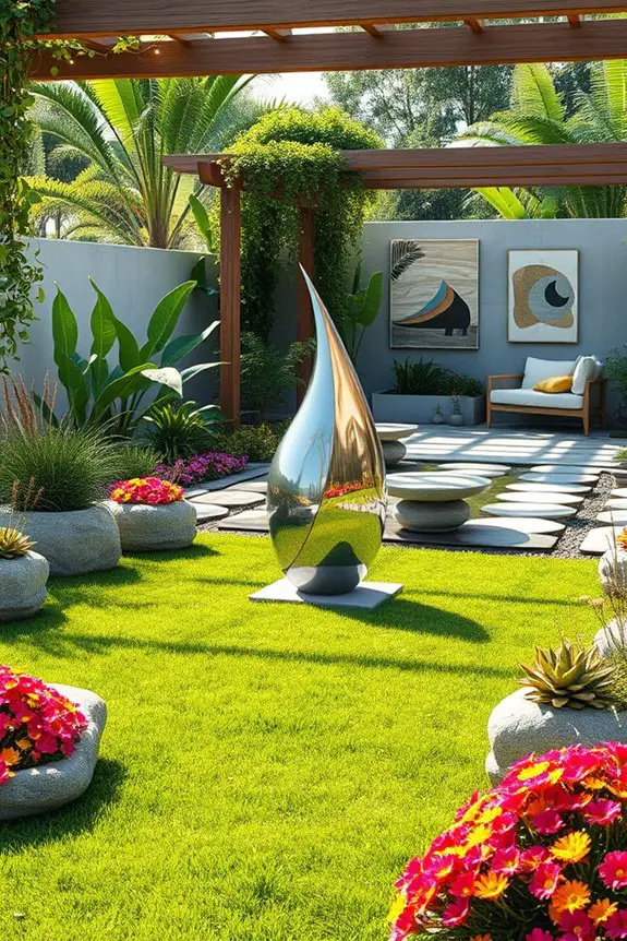 elevate backyard with outdoor art