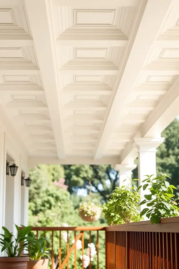 elevate balcony with coffered elegance
