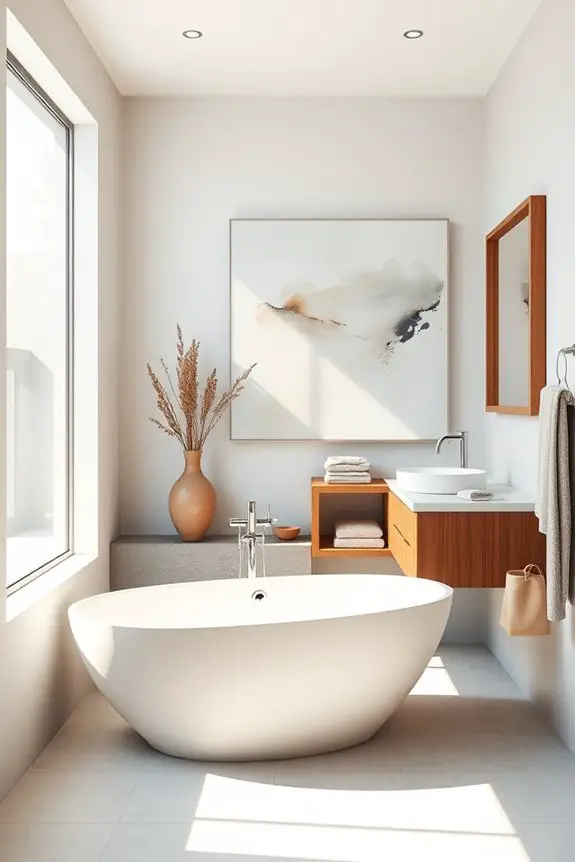 elevate bathroom with artwork