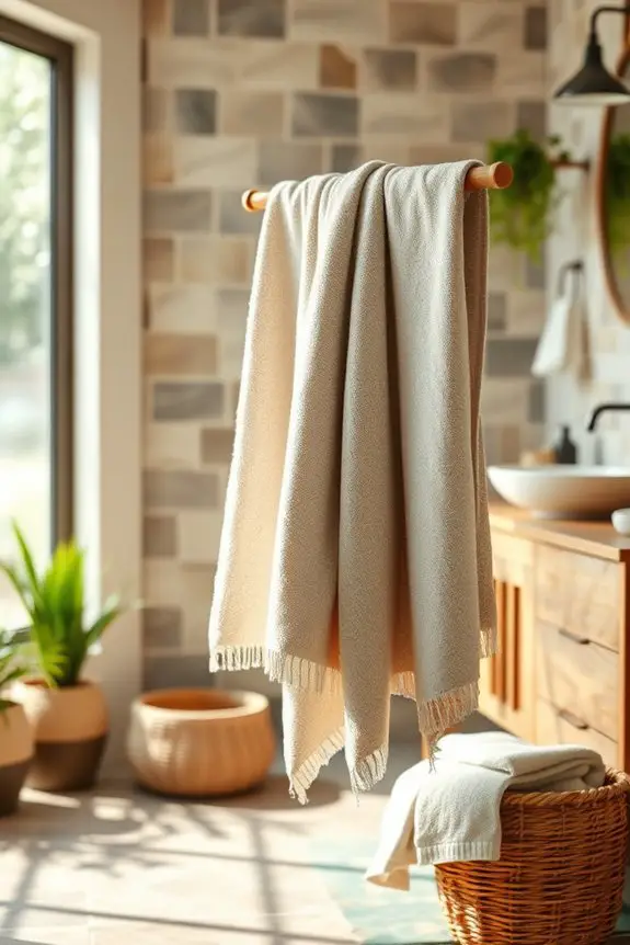 elevate bathroom with organic towels