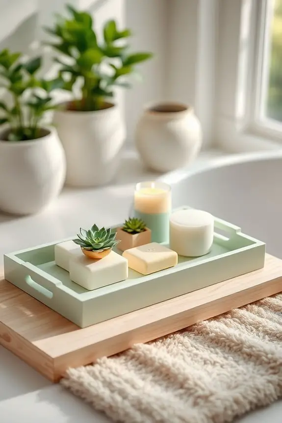 elevate bathroom with trays