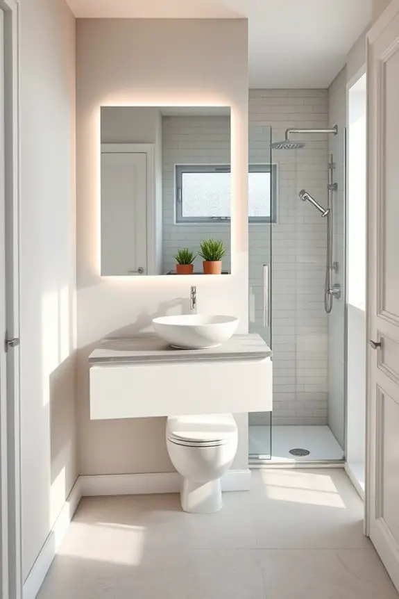 elevate compact bathroom aesthetics
