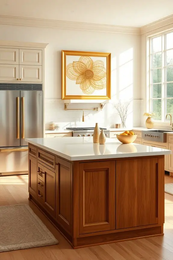 elevate kitchen with gold artwork