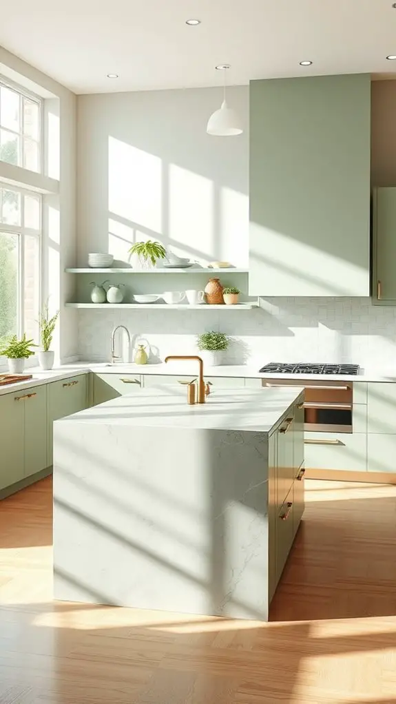 elevate kitchen with green marble
