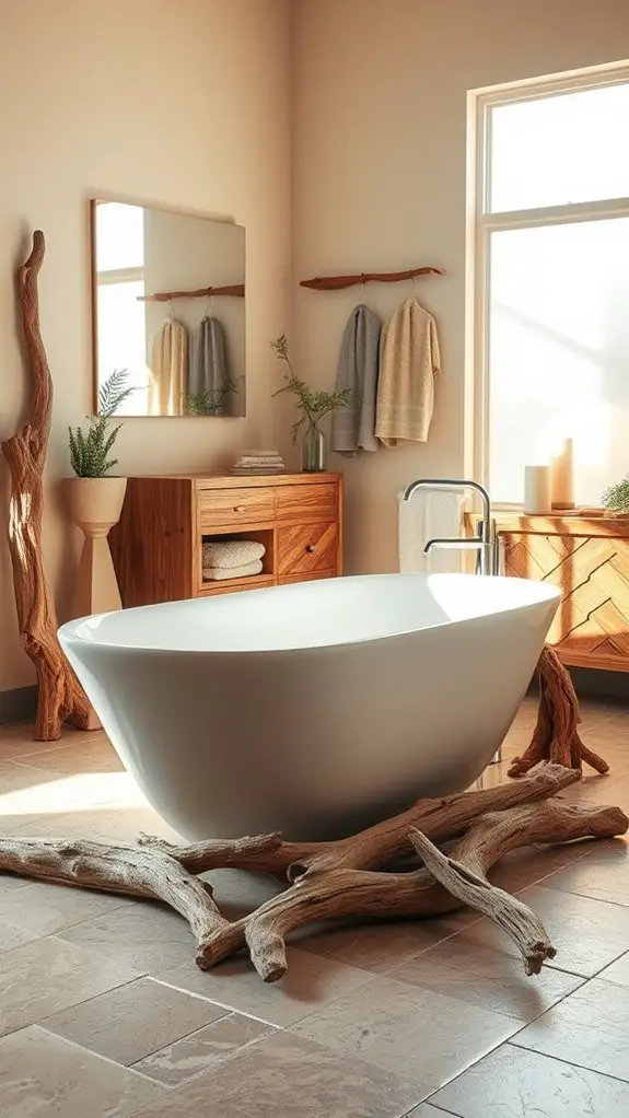 embrace natural driftwood accents