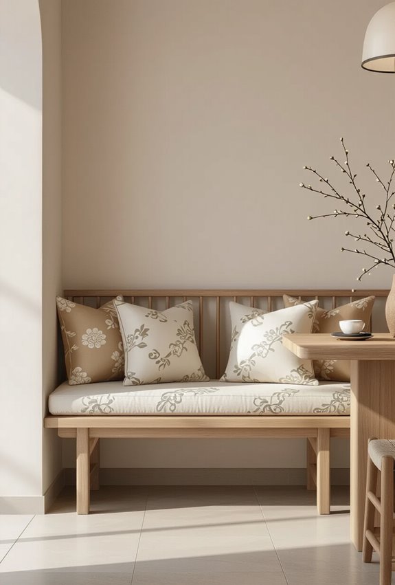 embroidered silk cushions layered