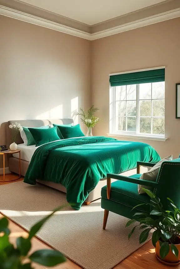 emerald accents enhance tranquility