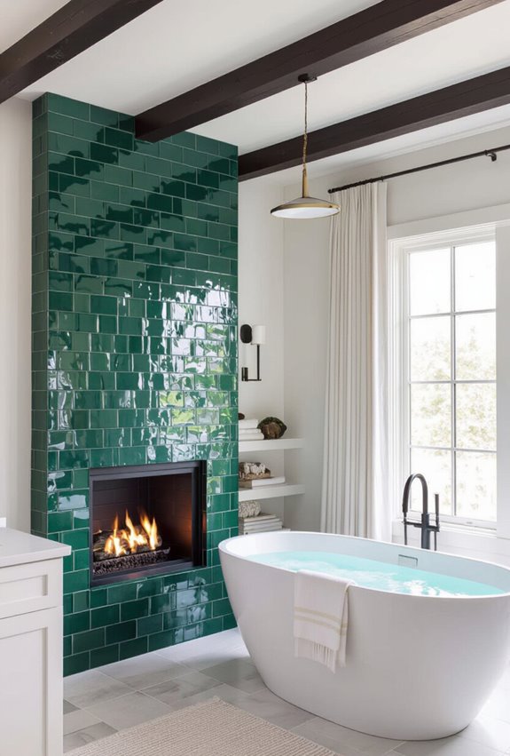 emerald tiled spa like retreat