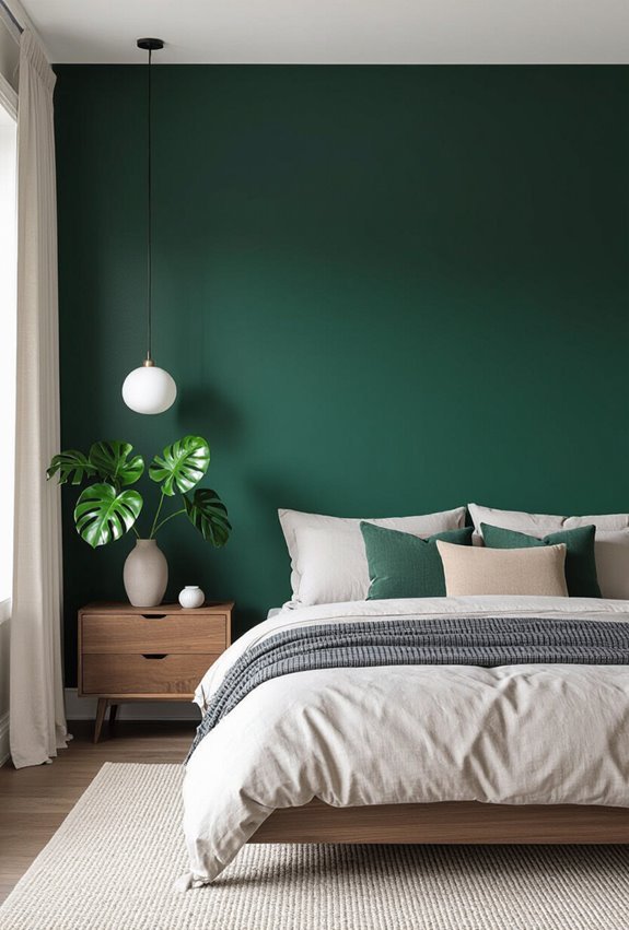 emerald wall neutral decor