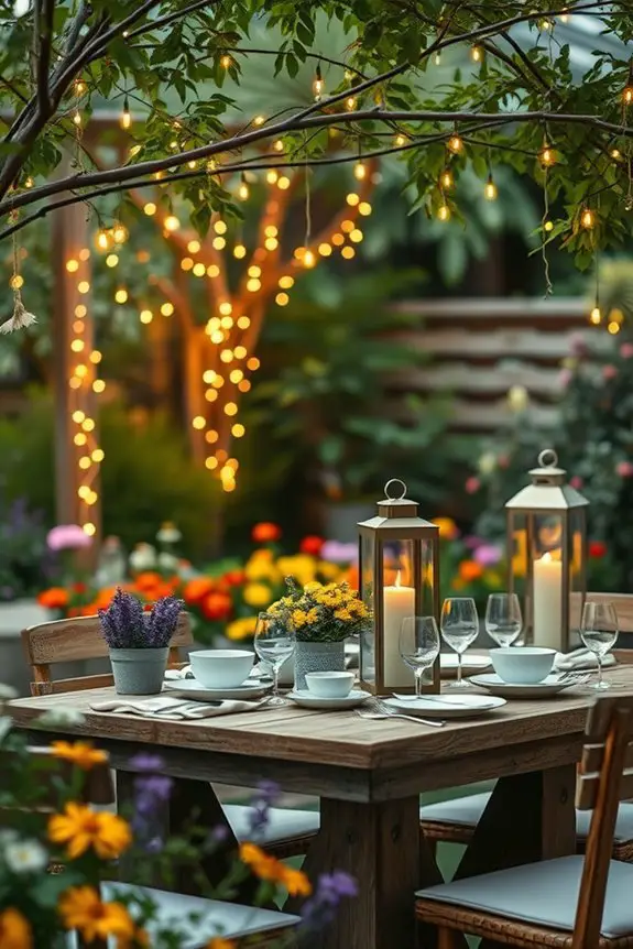 enchanting garden cafe lighting
