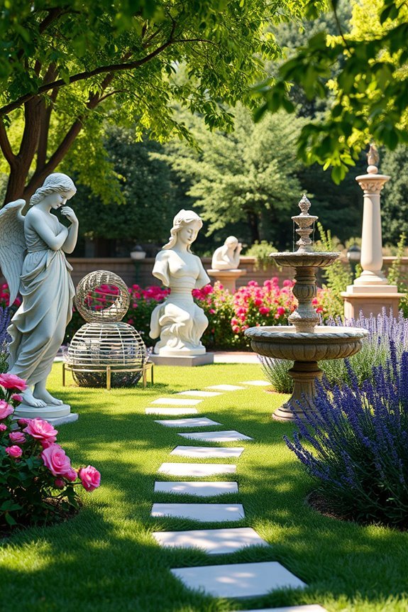 enchanting garden sculptures enhance aesthetics