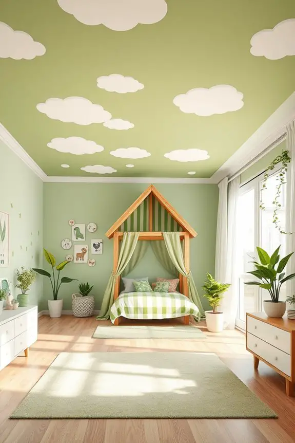 enchanting green ceiling designs