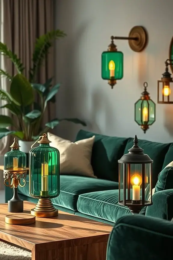 enchanting green lighting fixtures