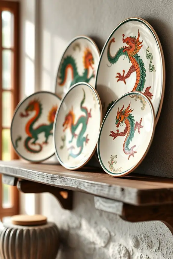 enchanting hand painted dragon plates