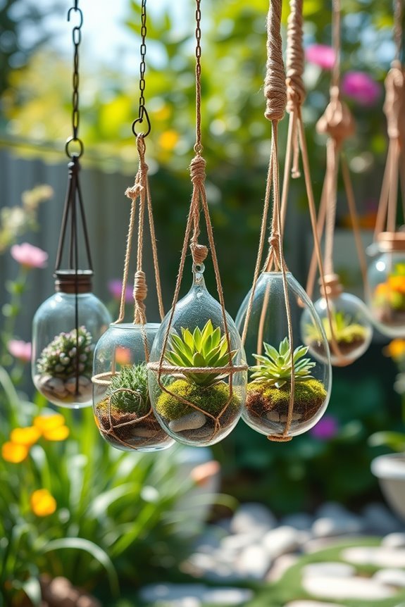 enchanting hanging terrarium displays