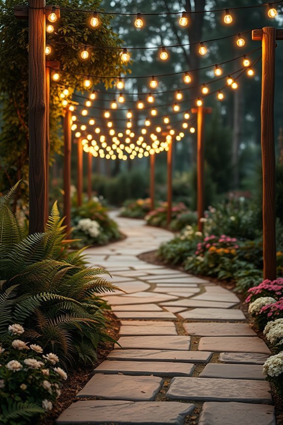 enchanting illuminated garden pathway