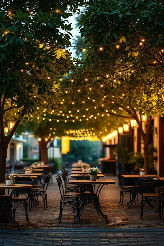 enchanting outdoor cafe ambiance