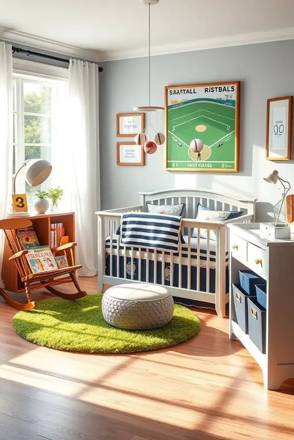 energetic sports themed bedroom decor