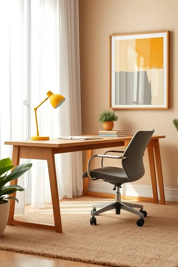 energizing mustard yellow accents