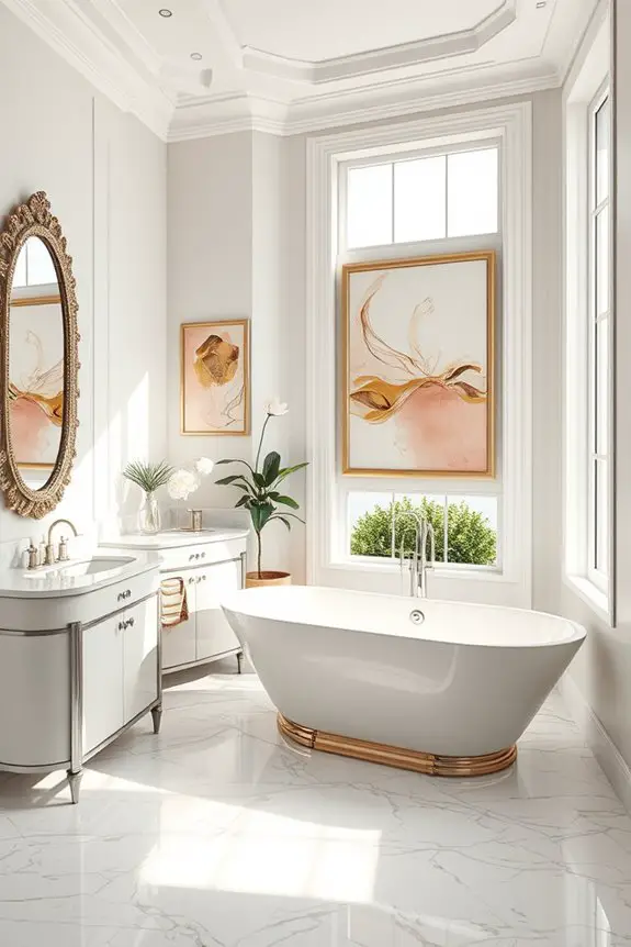 enhance bathroom with art