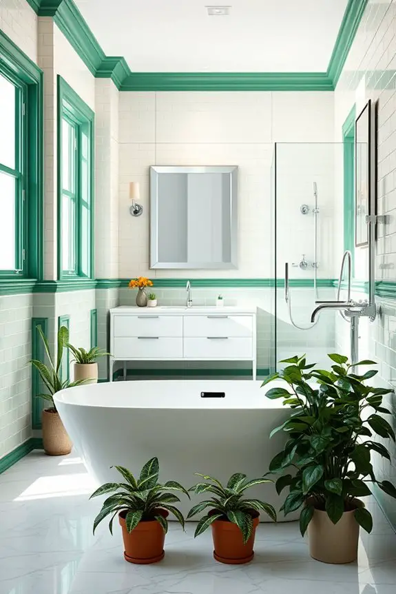 enhance bathroom with green
