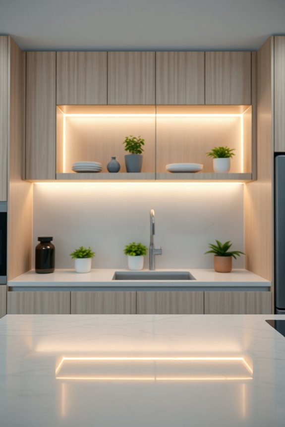 enhance cabinets with lighting