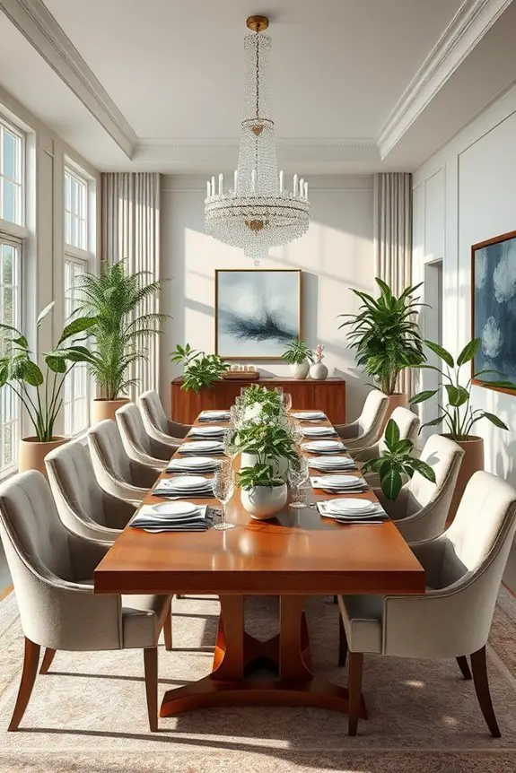 enhance dining with greenery