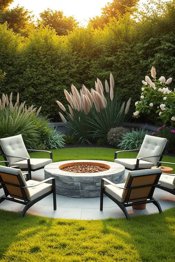 enhance garden with fire pit