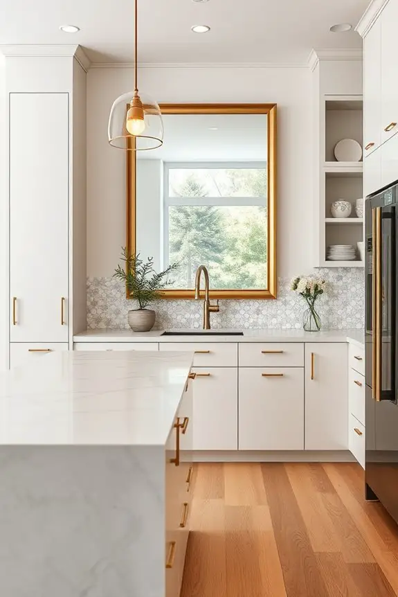 enhance kitchen with mirrors