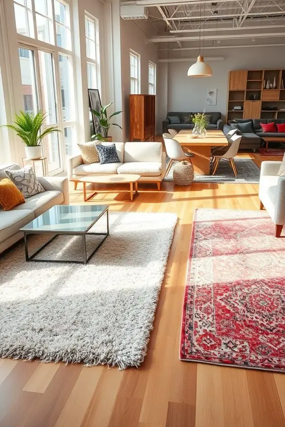 enhance showroom with rugs