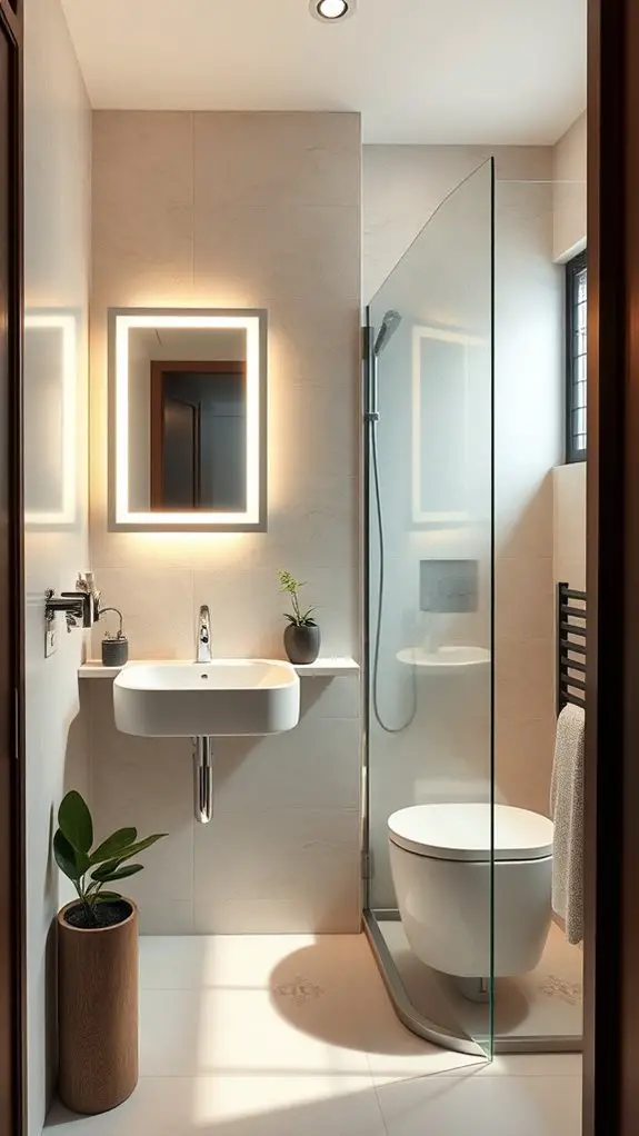 enhance small bathroom lighting
