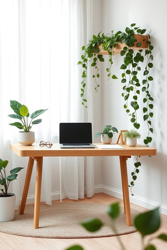 enhance workspace with plants