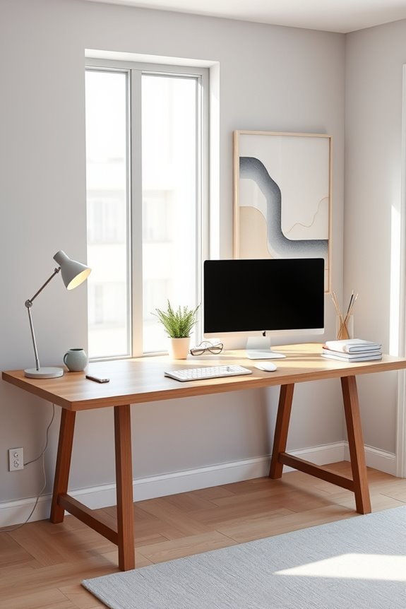 ergonomic organized clutter free workspace