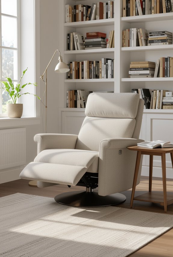 ergonomic reclining swivel reading nook