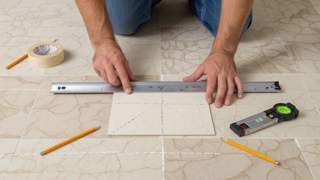 establish symmetrical tile layout