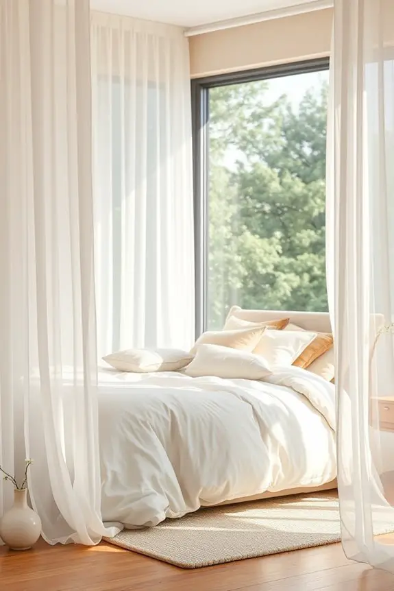 ethereal ambiance with sheer curtains