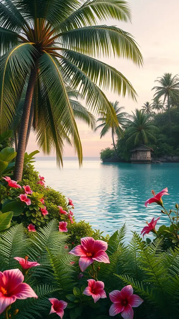 ethereal tropical bathroom oasis