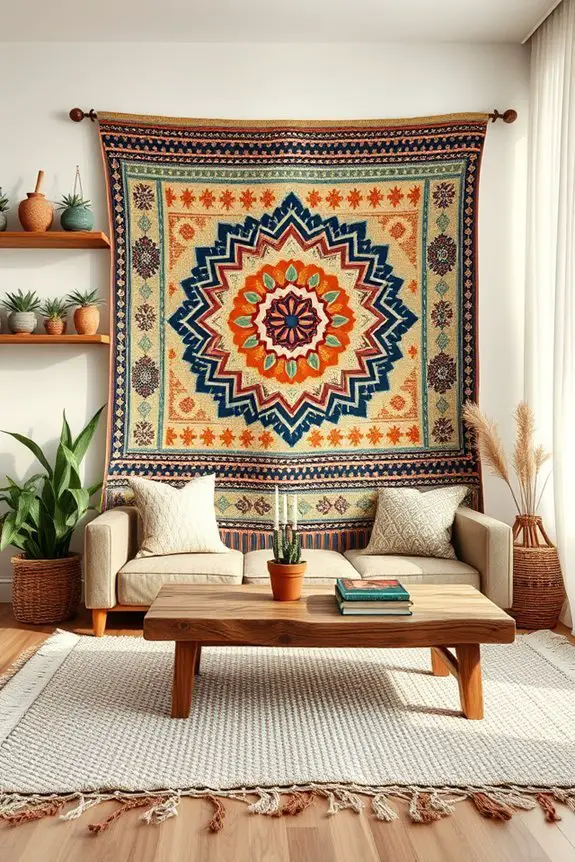 ethnic patterned wall hangings