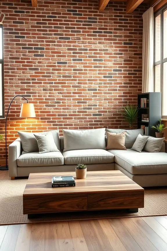 exposed brick for warmth