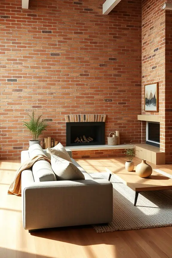 exposed brick living room charm