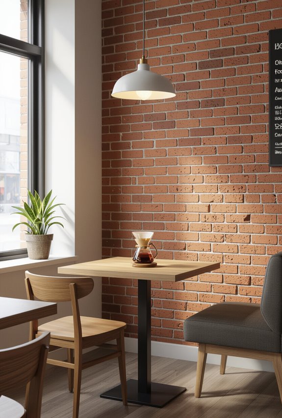 exposed brick with metal accents