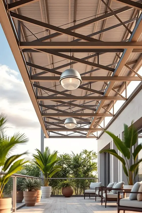 exposed metal balcony design