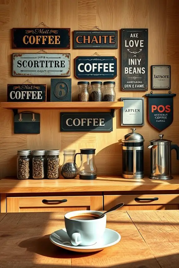 expressive metal coffee decor