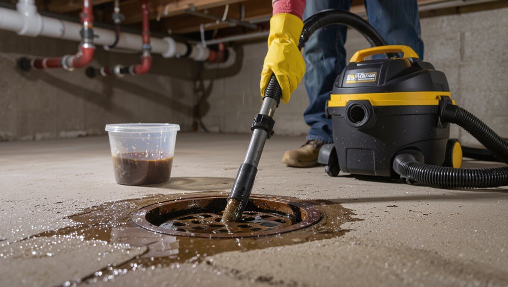 extract clogs with vacuum