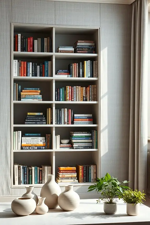 fabric covered bookshelf transformation