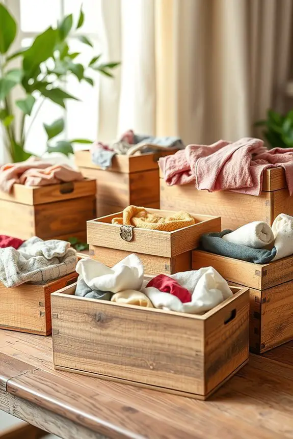 fabric covered wooden boxes